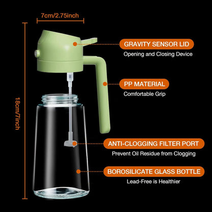 Glass Oil Sprayer and Dispenser Bottle