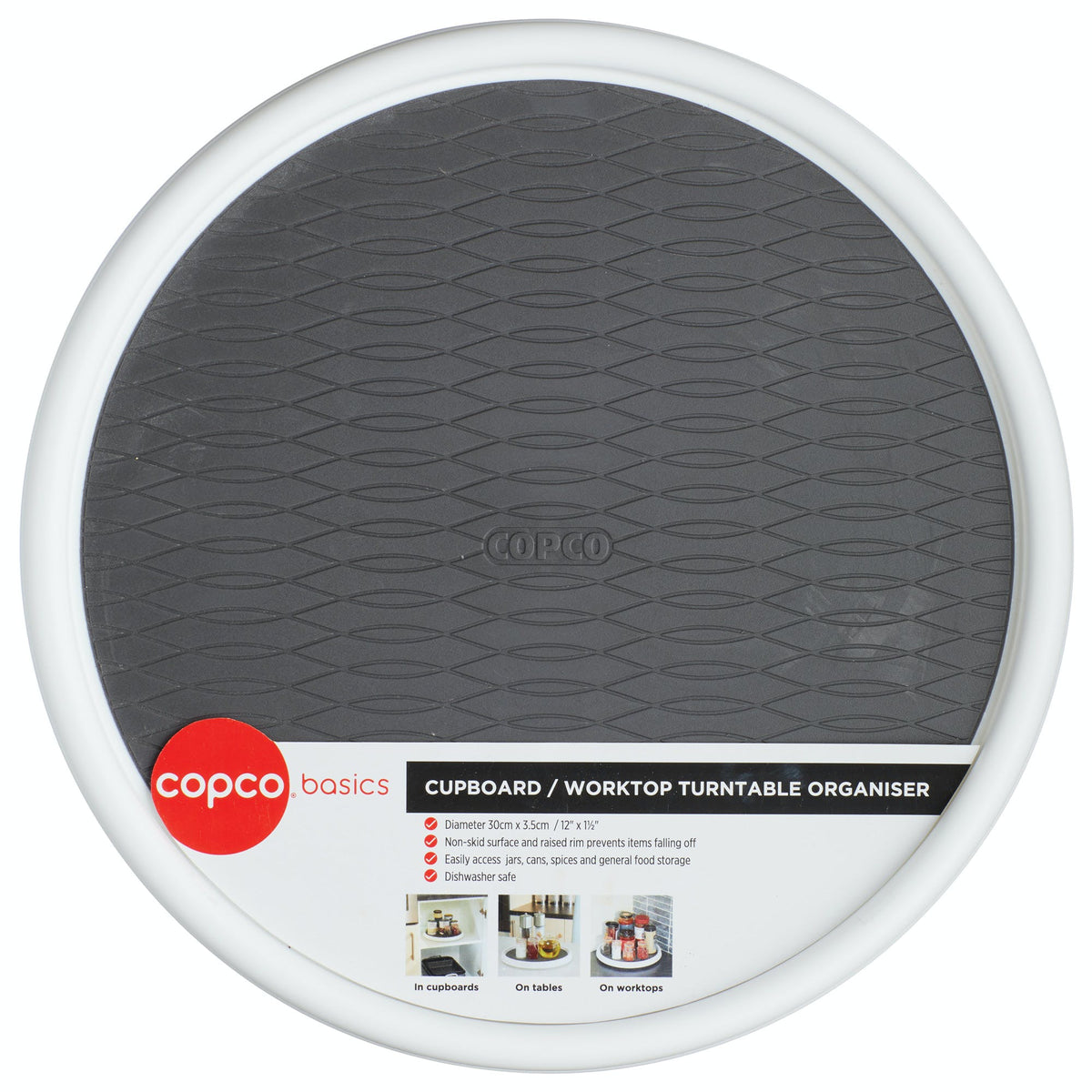 Copco White Lazy Susan Food Storage Solution-Various Sizes