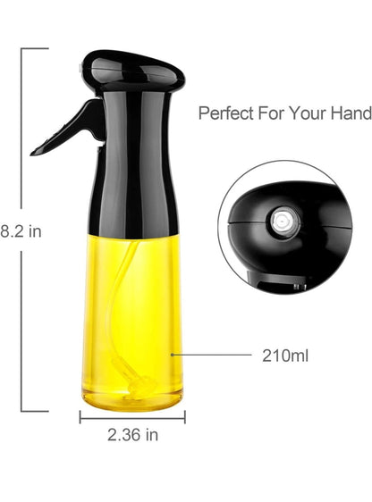 Oil Sprayer for Cooking, 210ml Glass Oil Dispenser Bottle Spray Mister
