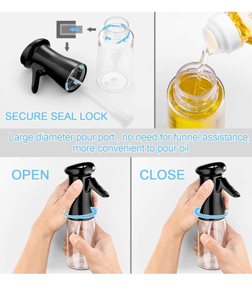Oil Sprayer for Cooking, 210ml Glass Oil Dispenser Bottle Spray Mister